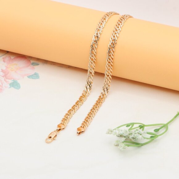 "Bold Rose Gold Necklace in Chunky Link Design, XPNL0338 - Picture 12 of 12